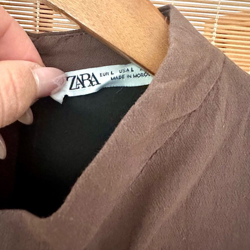 Zara brown mini dress size L new