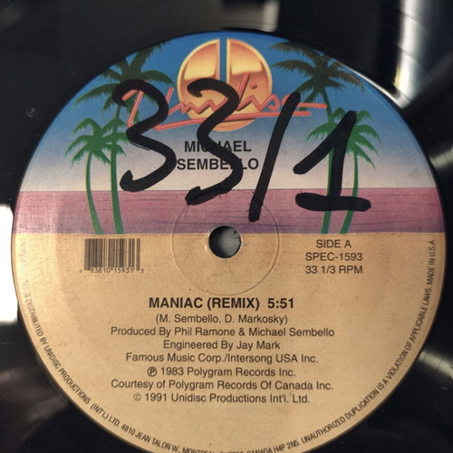 Maniac Michael Sembello Live Is Life 12" Vinyl Maxi Single US 1991 used