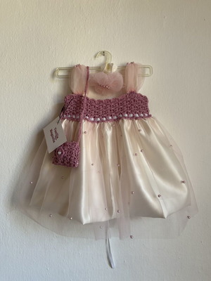 Vanilla Magnolia Boutique Baby Dress with Accessories, Handmade, New, 12-18 Months