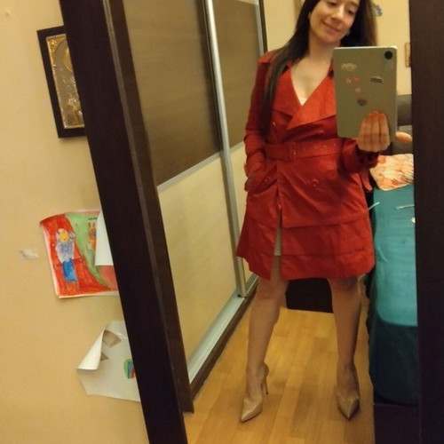 Raxevsky catwalk red trench coat, small size