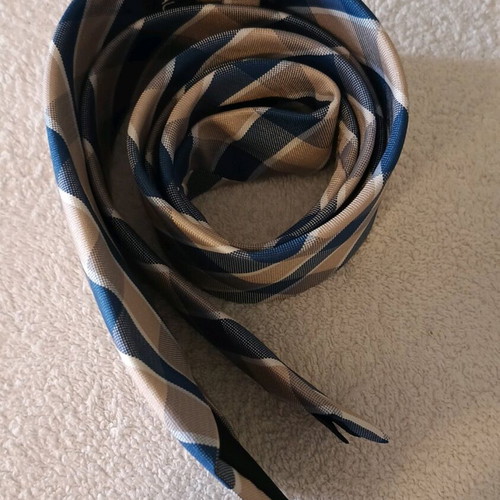 Nautica Men's Tie Checked Blue And Beige New