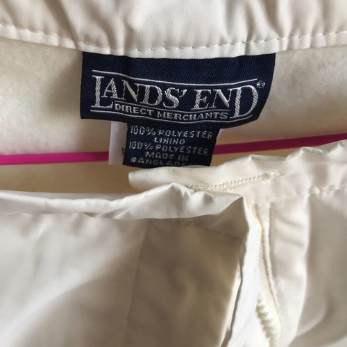 Landsend white ski pants like new, small/medium, with fleece lining