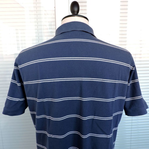 Gant men's blue and white striped short sleeve polo t-shirt size L like new