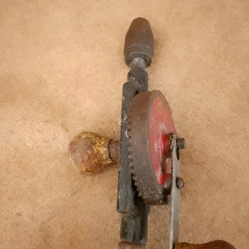 Hand drill used, vintage circa 1950