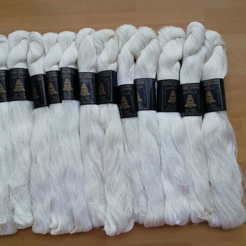 DMC white lace thread No 50, pack of 12, new