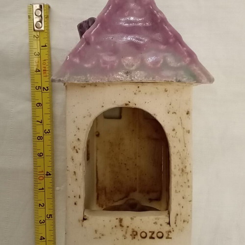 Handmade ceramic candle holder "ROZOS" used