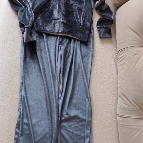 Velour tracksuit set size S grey silver like new by Muse
