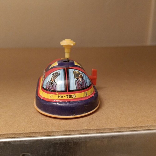 Tin Greek toy used, wind-up, not working