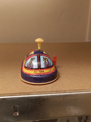 Tin Greek toy used, wind-up, not working