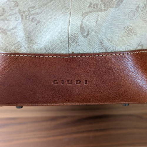 Vintage Guidi leather bag, beige