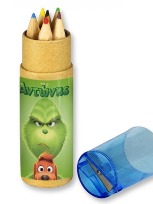 Grinch Christmas colored pencils 10 pcs new with name