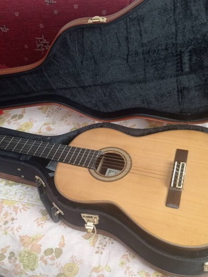 Handmade Classical Guitar like new with wild cherry and alpine spruce