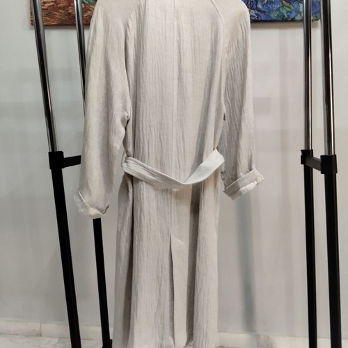 ZARA linen summer trench coat, size L, beige ecru