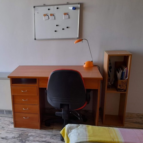 Desk with built-in drawer used