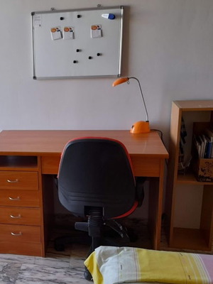 Desk with built-in drawer used