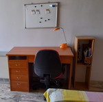 Desk with built-in drawer used