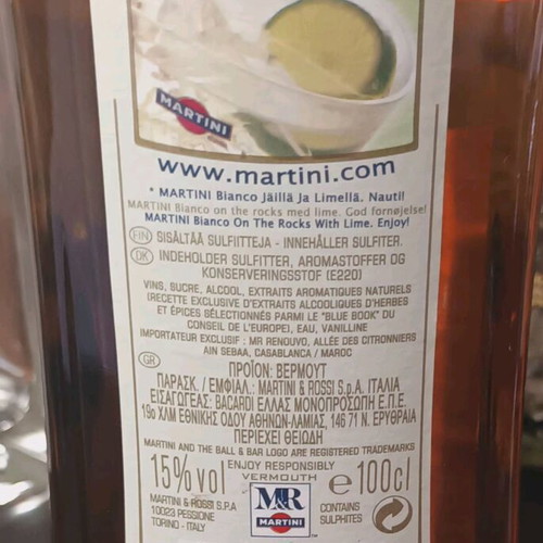 Martini Bianco 2008 new 1000ml 15% alcohol Italian vermouth