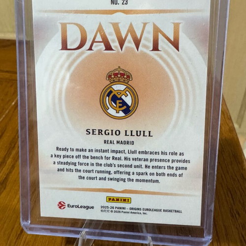 Sergio Llull Dawn Origins /25 basketball card