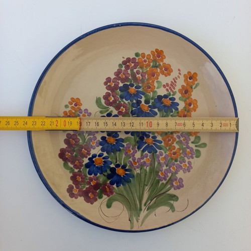 Vintage handmade decorative ceramic plate like new, hand-painted