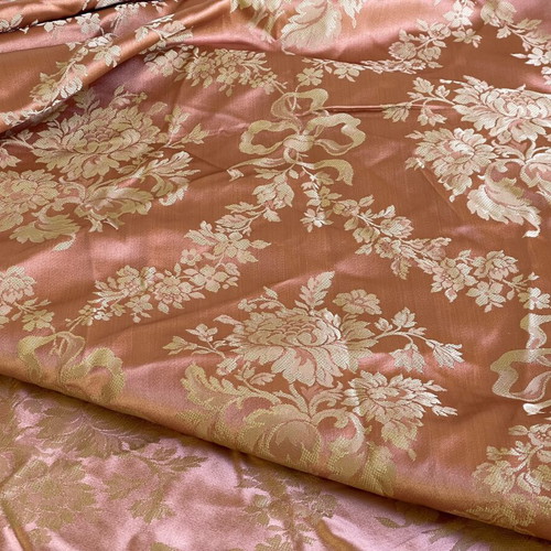 Brocade Antique Fabric new, silk, 15 meters, pink