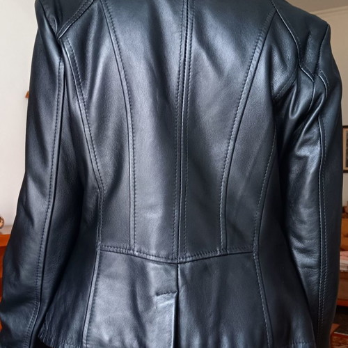 Betty Flowers leather jacket black, like new, size 44