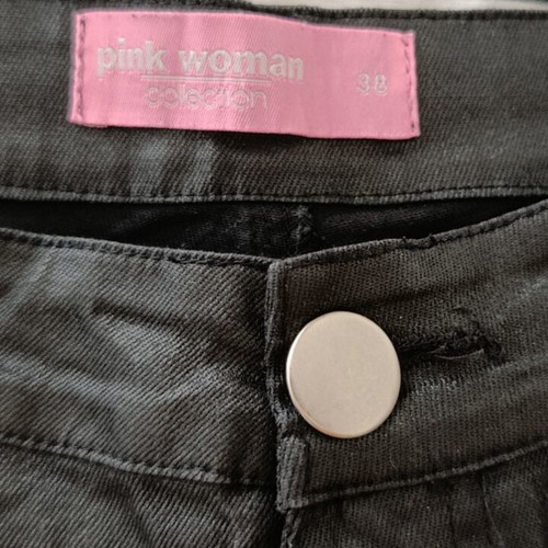 Pink Woman skinny pants with faux leather effect, black, size M