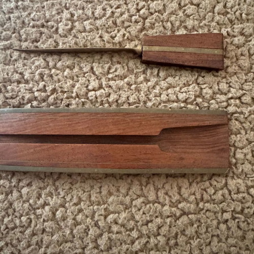 Wooden vintage paper cutter with base like new