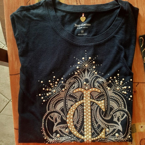 Juicy Couture blouse, blue with gold details, size M
