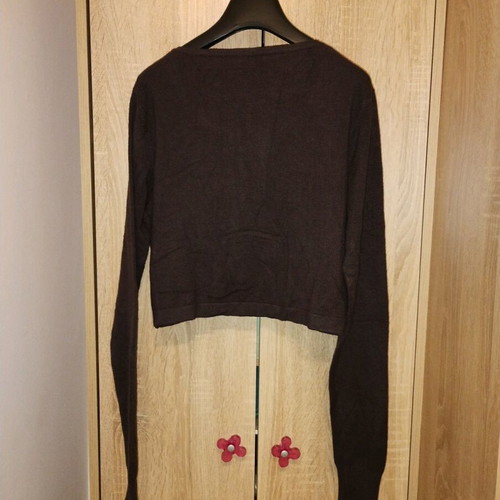 Bolero with crystals and lace butterflies like new, brown