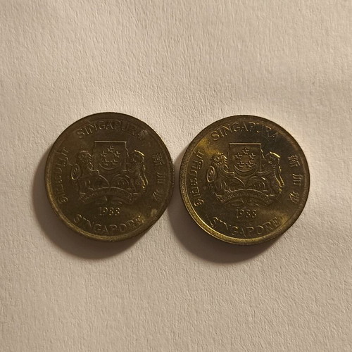 Singapore collectible coins used, set of 5, 10 & 20 cents
