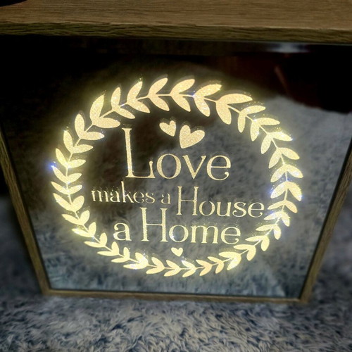 LED Lighted Frame 16×16 cm New with Wooden Frame