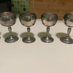 Silver-plated vintage glasses used, set of 6