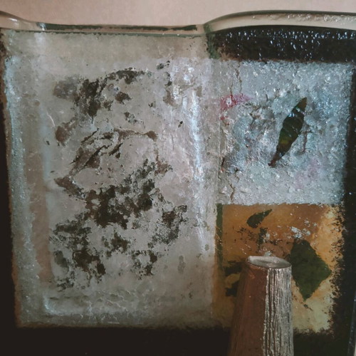 Glass artwork Greek made like new, vase or pencil holder