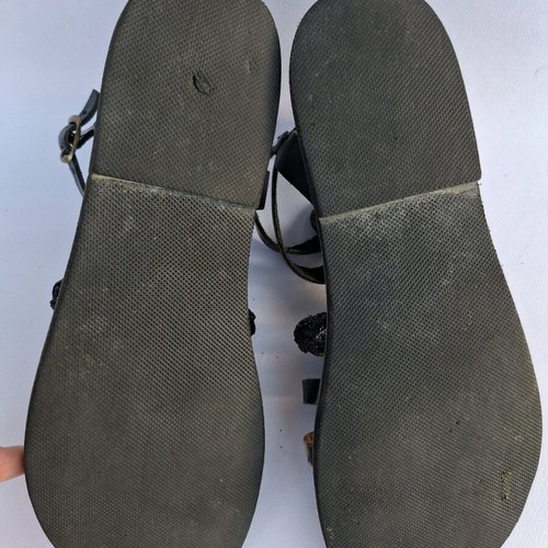 Leather Sandals Sandalo like new, black, handmade