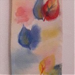 "Φθινοπωρινά Φύλλα" ζωγραφική σε κάμποτο με χρώματα για μετάξι, Μπατίκ, Χειροποιητο ύφασμα