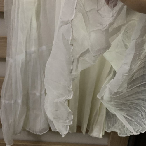 Ancient Greek style dress white with gold embroidered details