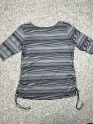 Columbia Omni-Wick women's grey black striped active tunic top used, size L