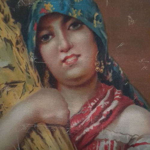 Italian poster used, canvas 1950s-60s harvest theme Sicily