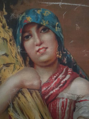 Italian poster used, canvas 1950s-60s harvest theme Sicily