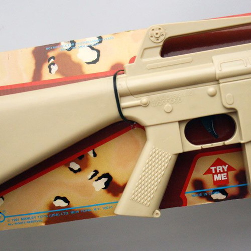 Manley AR-15 vintage 1991 friction mechanism toy gun, USA Strike Force