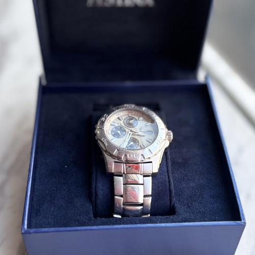 Festina F16242 Multifunction Quartz watch refurbished, beige and silver
