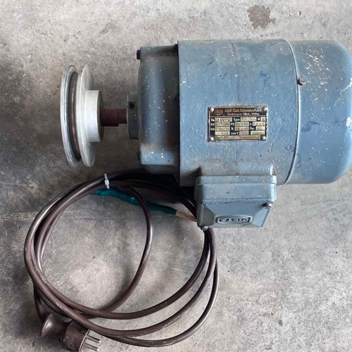Adolf Dietz Single-Phase Electric Motor 1.1 HP Used with Pulley