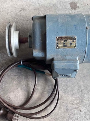 Adolf Dietz Single-Phase Electric Motor 1.1 HP Used with Pulley