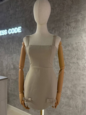 Dress with ribbon new with tag, size medium, beige