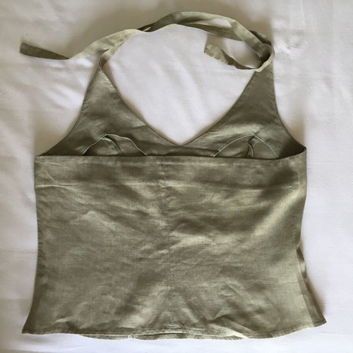 Raxevksy linen top used, khaki with side zipper