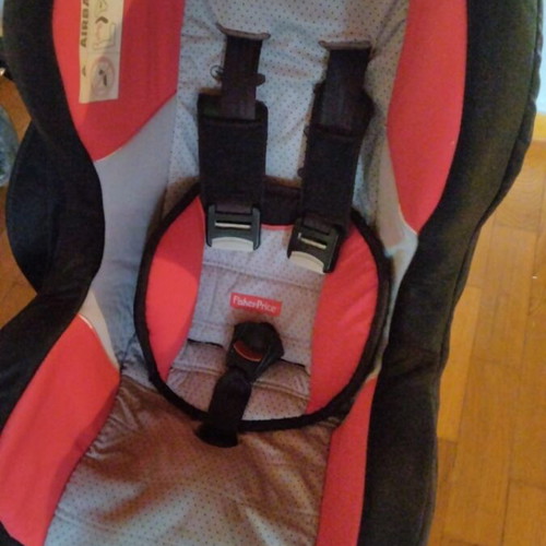Fisher Price child car seat red gray with black plastic like new