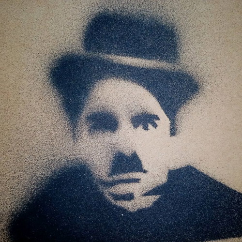 Charlot Charlie Chaplin stencil art like new, 24x29cm