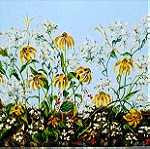  Flower collection. Composition 4 2003 Original Painting - Oil on canvas 120 x 80 x 3 cm (MARINE ROSS)