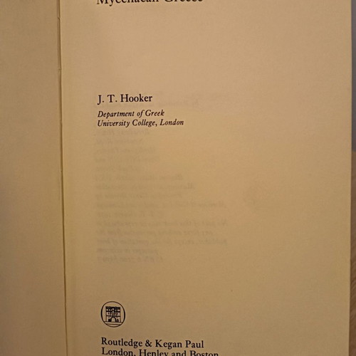 Mycenaean Greece used hardcover book on Mycenaean era