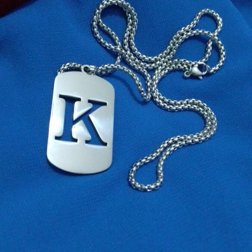 Chain with titanium pendant steel new in gift box